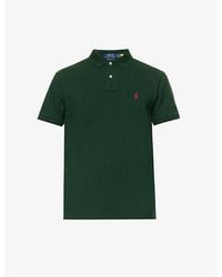 Polo Ralph Lauren - Short-sleeved Logo-embroidered Custom-fit Cotton-piqué Polo Shirt - Lyst