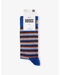 Happy Socks - Stripes Cotton-Blend Crew Socks - Lyst