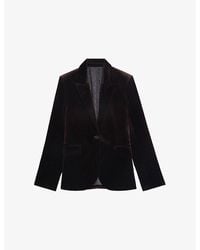 Zadig & Voltaire - Vavy Padded-Shoulder Cotton-Velvet Blazer - Lyst