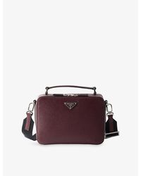 Prada - Brique Medium Saffiano-Leather Bag - Lyst