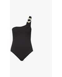 Eberjey Marion One-shoulder Swimsuit - Black