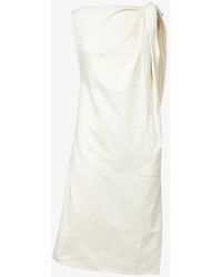 Totême - Twisted-design Organic-cotton And Linen-blend Mini Dress - Lyst