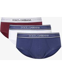 Dolce & Gabbana - Branded-waistband Pack Of Three Stretch-cotton Briefs X - Lyst