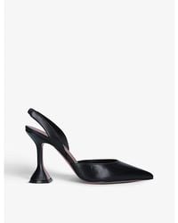 AMINA MUADDI - Holli Pointed-Toe Leather Slingback Heels - Lyst