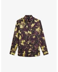 Ted Baker - Watercolour Floral-print Regular-fit Woven Shirt - Lyst