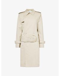 Burberry - Double-breasted Collar Cotton And Silk-blend C - Lyst