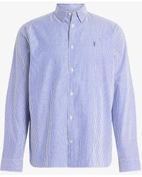 AllSaints - Hillview Logo-embroidered Relaxed-fit Organic-cotton Shirt - Lyst