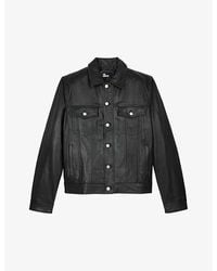 The Kooples - Classic-Collar Fitted Leather Jacket - Lyst