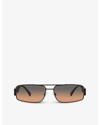 Versace - Ve2257 Branded-arm Rectangle-frame Metal Sunglasses - Lyst