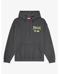DIESEL - Flocked Graphic-Print Cotton Hoody - Lyst