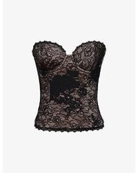 House Of Cb - Yara Strapless Corset Lace Top - Lyst