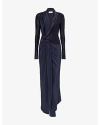 Victoria Beckham - Lea Knot-Detail Woven Midi Dress - Lyst