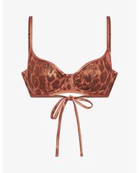 Agent Provocateur - Cayla Leopard-Print Bikini Top - Lyst