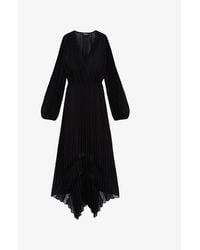 The Kooples - Lace-Panel Pleated Woven Maxi Dress - Lyst