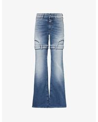 Off-White c/o Virgil Abloh - Upside Down Flared-leg Mid-rise Stretch-denim Jeans - Lyst