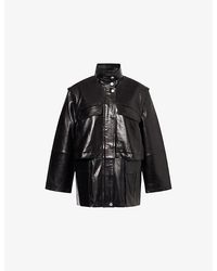 Stand Studio - Legacy High-Neck Leather Parka - Lyst