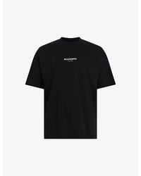 AllSaints - Logo-print Crewneck Cotton-jersey T-shirt X - Lyst