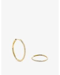 Monica Vinader - Pavé Medium 14Ct And Lab Grown Diamond Hoop Earrings - Lyst