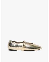 Maje - Metallic Leather Ballet Flats - Lyst