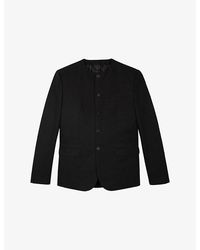 The Kooples - Collarless Regular-Fit Cotton And Linen-Blend Jacket - Lyst