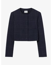 Claudie Pierlot - Checked Boxy-Fit Wool-Blend Jacket - Lyst