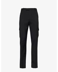 Alexander McQueen - Military Regular-fit Tapered-leg Wool Trousers - Lyst
