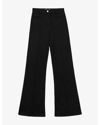 Reiss - Claude Flared High-Rise Stretch-Woven Trousers - Lyst