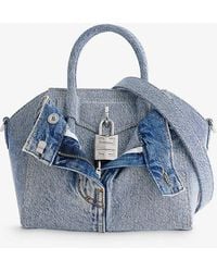 Givenchy - Antigona Lock Mini Boyfriend Denim Top-handle Bag - Lyst