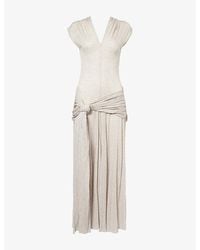 JW Anderson - Front-Knot Draped Jersey Maxi Dress - Lyst
