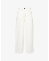 ME+EM - Tapered Tonal Stripe Cotton Trousers - Lyst