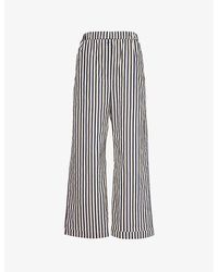 Frankie Shop - Mirca Stripe-print Wide-leg Mid-rise Cotton-blend Trouser - Lyst