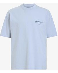 AllSaints - Access Brand-print Organic-cotton T-shirt X - Lyst