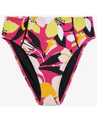 Ted Baker - Marthya Floral-print High-waisted Bikini Bottoms - Lyst