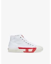 DIESEL - S-D-Verse-Dirty-Effect High-Top Canvas Sneakers - Lyst