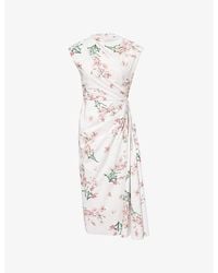 Erdem - Floral Short-Sleeve Cotton Midi Dress - Lyst