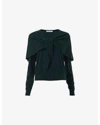 eem - Tie-Scarf Knitted Wool-Blend Jumper - Lyst