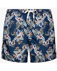 Eton - Floral-patterned Drawstring Woven Swim Shorts Xx - Lyst