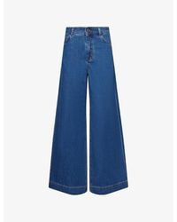 Weekend by Maxmara - Vega Brand-Patch Wide-Leg Denim Jeans - Lyst