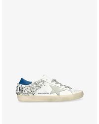 Golden Goose - Super Star Crystal-Embellished Leather Low-Top Trainers - Lyst