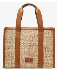 Aspinal of London - Henley Small Raffia And Leather Tote Bag - Lyst