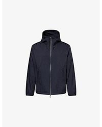 Emporio Armani - Monogram-Print Hooded Shell Windbreaker - Lyst