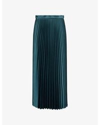 Weekend by Maxmara - Nicchia Pleated Satin Midi Skirt - Lyst
