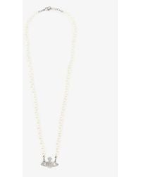 Vivienne Westwood - Bas Relief Orb Mini Silver-toned Brass And Pearl Necklace - Lyst