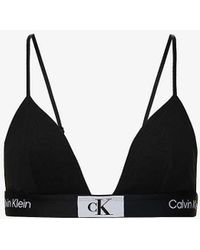 Calvin Klein - 1996 V-neck Stretch-cotton Bra - Lyst