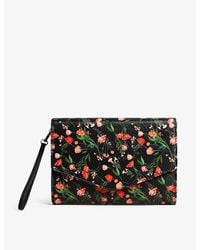 Ted Baker - Paiticn Floral-print Faux-leather Envelope Clutch - Lyst