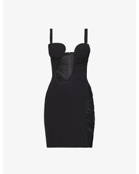 Nensi Dojaka - Asymmetrical Cut-out Stretch-woven Mini Dress - Lyst