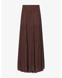 PAIGE - Somi Polka-Dot Woven Maxi Skirt - Lyst