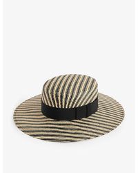 Nina Ricci - Canotier Bow-embellished Woven Hat - Lyst