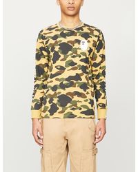 A Bathing Ape 1st Camo Camouflage-print Cotton-jersey Top - Yellow