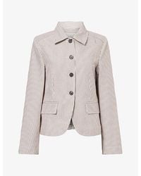 ME+EM - Pinstripe Seersucker Cotton-Blend Jacket - Lyst